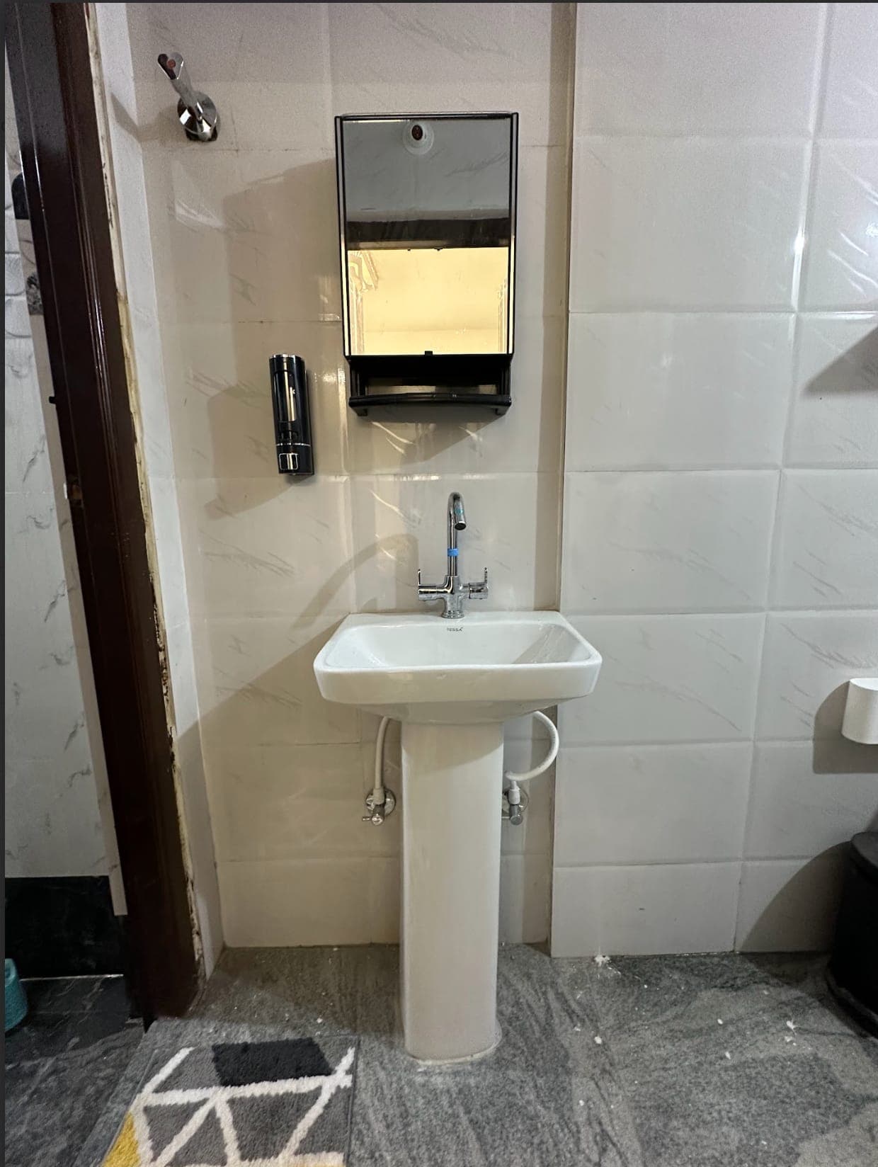 The attached bathroom