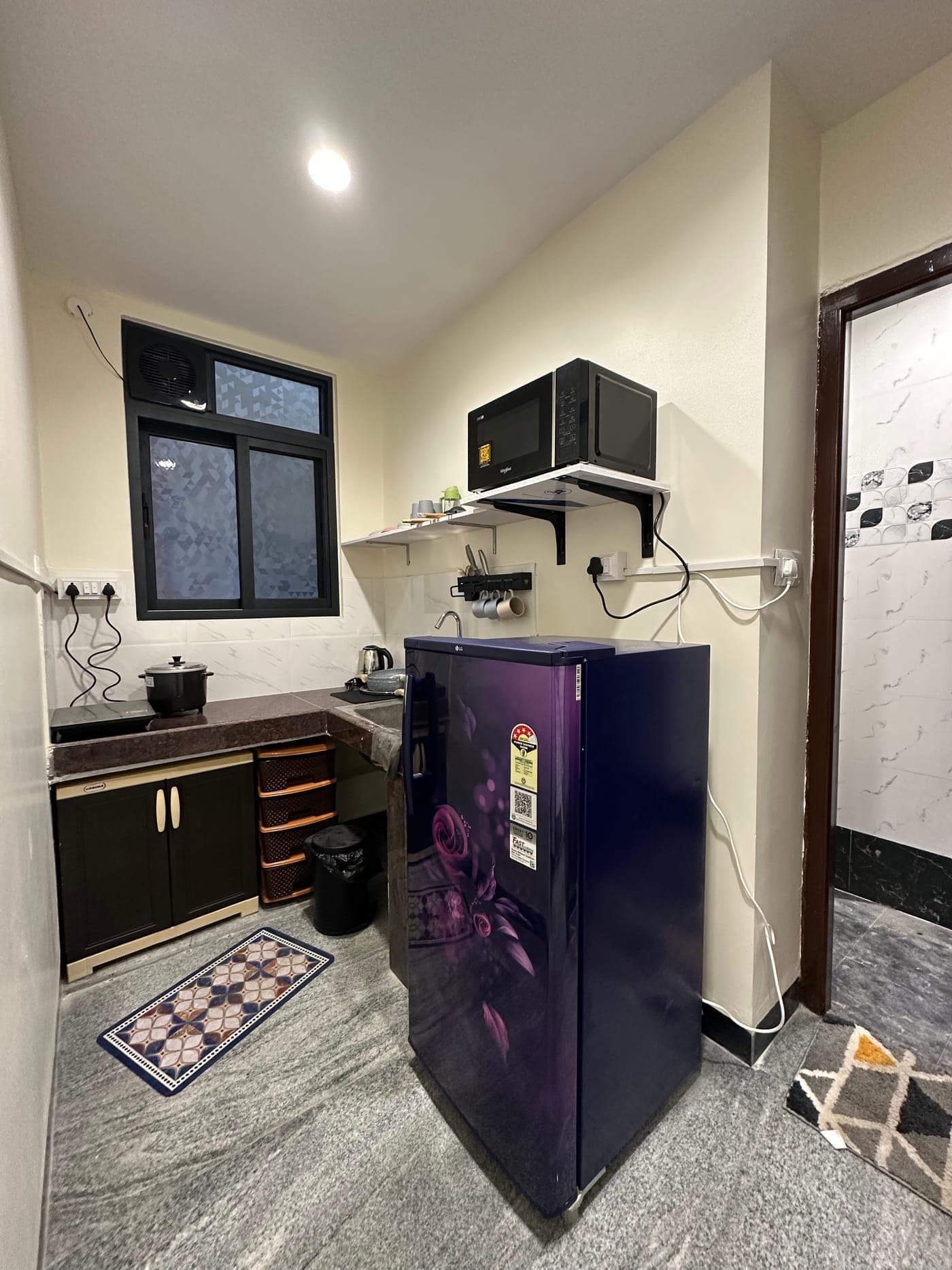 The room's kitchenette